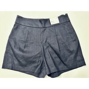 Express Women's Size 0 Navy Blue Stretch Midi High Rise Side Zip Shorts NEW NWT